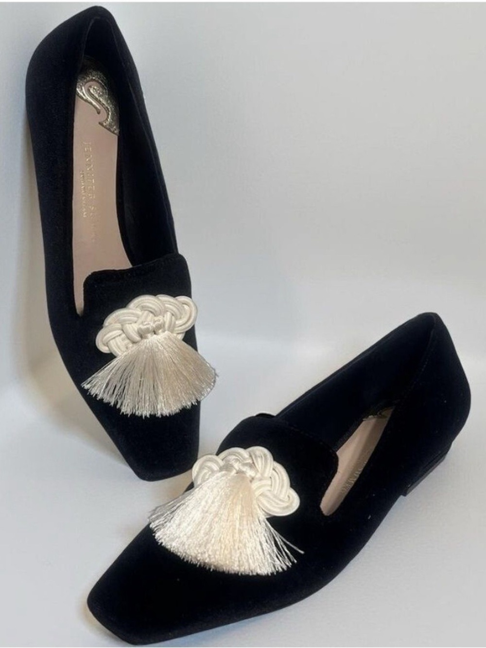 Antonio Melani x Jennifer Sumko Leedy Black Velvet Tassel Loaf NWOB $119